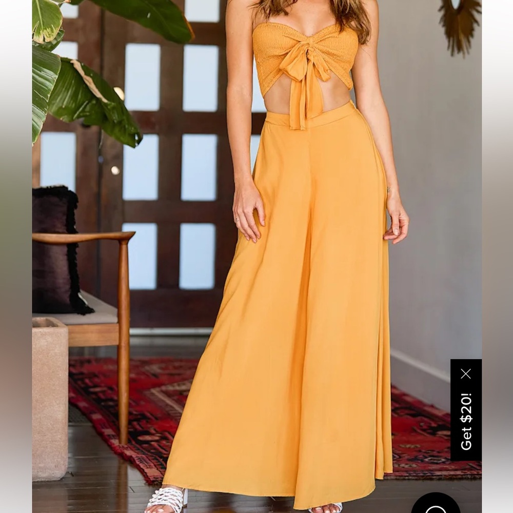 Lulu's Golden Wide Leg Set